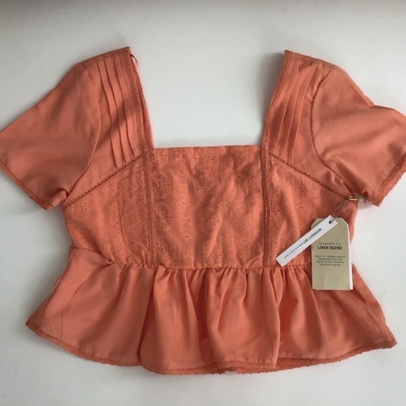 Midnight Sky Linen Blend Embroidered Cottagecore, Boho babydoll Blouse Sz Mediu… - Picture 1 of 4